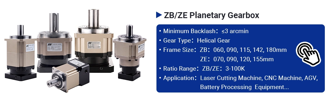 ZD Low Backlash High Torque Right Angle Helical Gear Planetary Gearbox Speed Reducer For Food Packing Industry